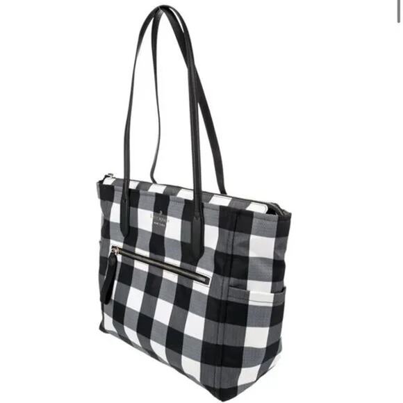 Kate Spade Chelsea Buffalo Plaid Gingham Tote EUC Clean - Picture 3 of 14